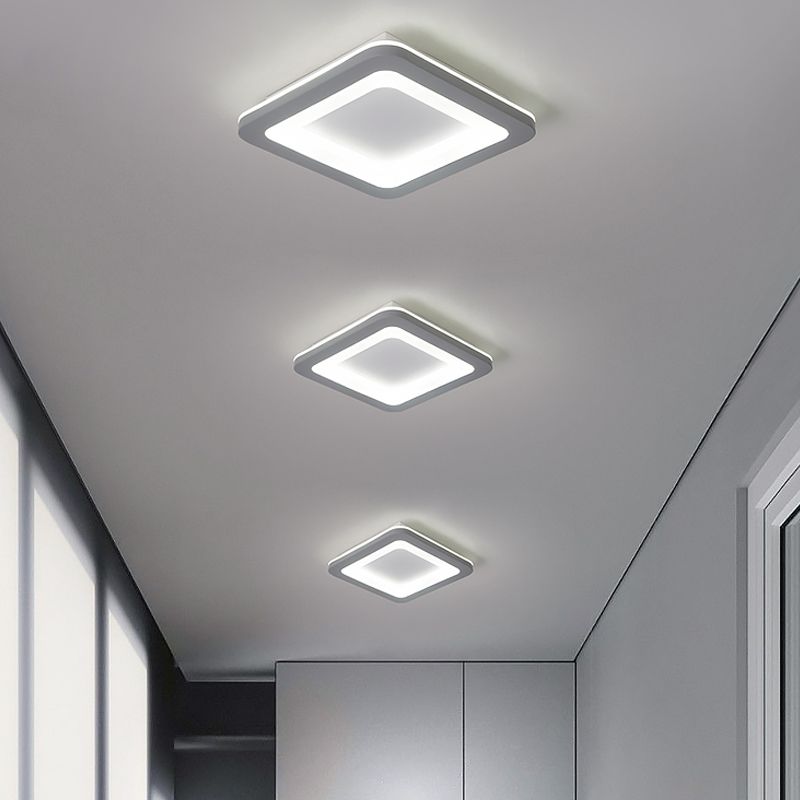 Quinn Modern Flower Metal Flush Mount Ceiling Light, Grey