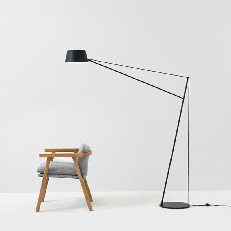 Salgado Modern Arc Linear Metal Floor Lamp, Black