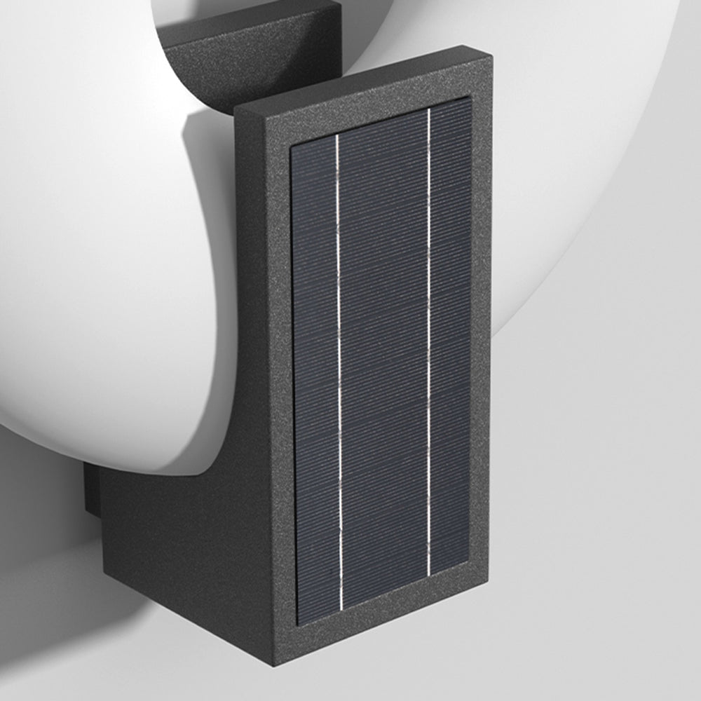 Isaac Modern Metal/Acrylic Solar Waterproof Outdoor Wall Lamp, Black/White