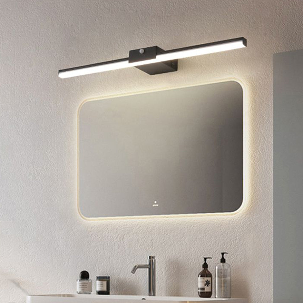 Edge Minimalist Linear Metal Wall Lamp, Black/White, Bathroom