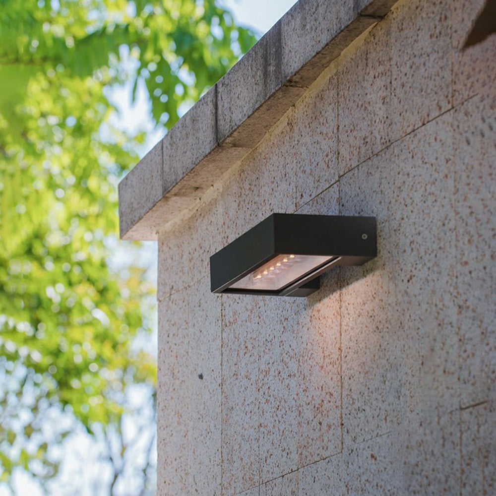 Orr  Modern Metal/Acrylic Solar Waterproof Outdoor Wall Lamp, Black