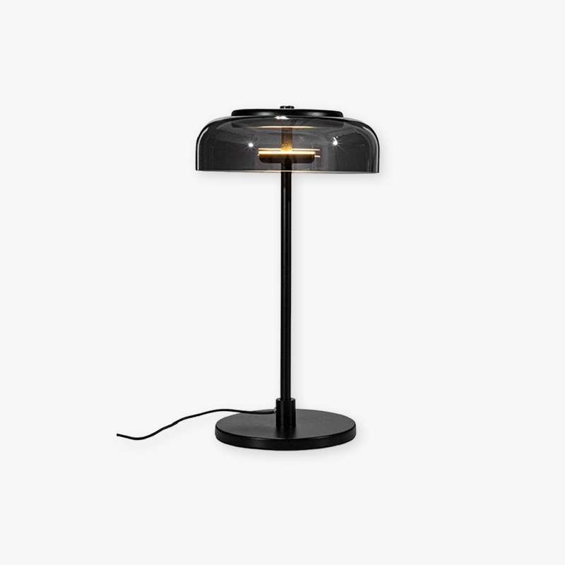 Hailie Modern Umbrella Glass/Metal Table Lamp, Black