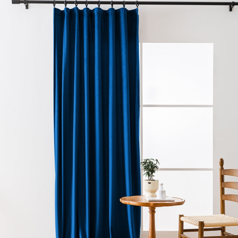 Modern Solid Blackout Flannel 63/84/95 Inches Long Curtains, 5 Colors