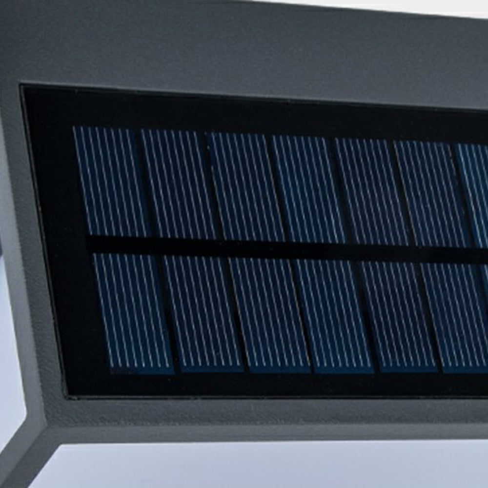 Orr Modern Rectangular Acrylic Sensor Solar Powered Outdoor Wall Lamp, Black