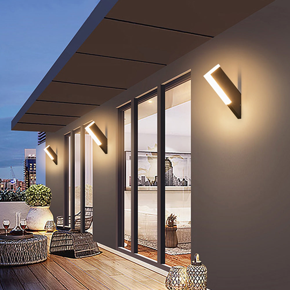 Orr Modern Geometric Acrylic Outdoor Wall Lamp, Black