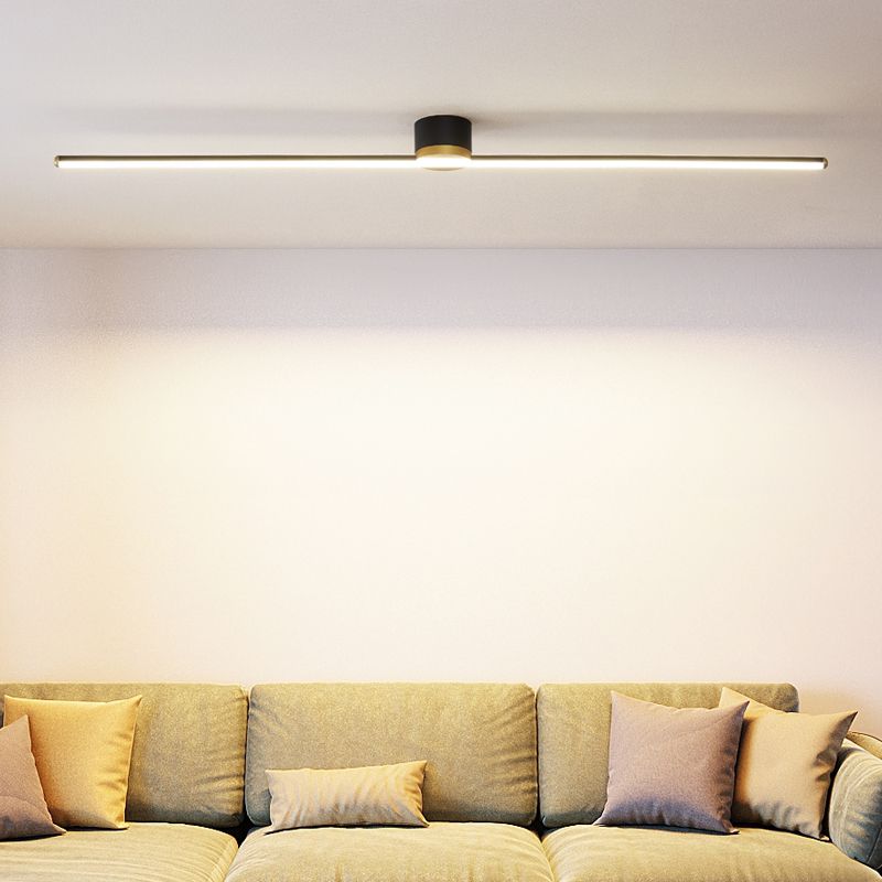 Edge Linear Flush Mount Ceiling Light, Black/White