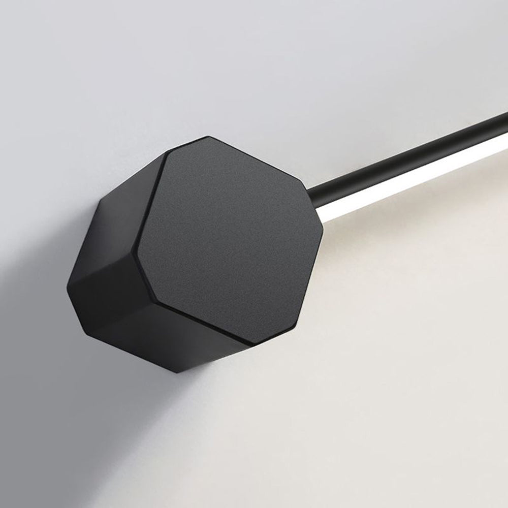 Edge Minimalist Square Linear Metal/Acrylic Wall Lamp, Black/White
