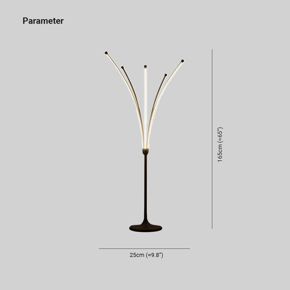 Edge Minimalist Designer Tree-Like Floor Lamp, Metal/Acrylic