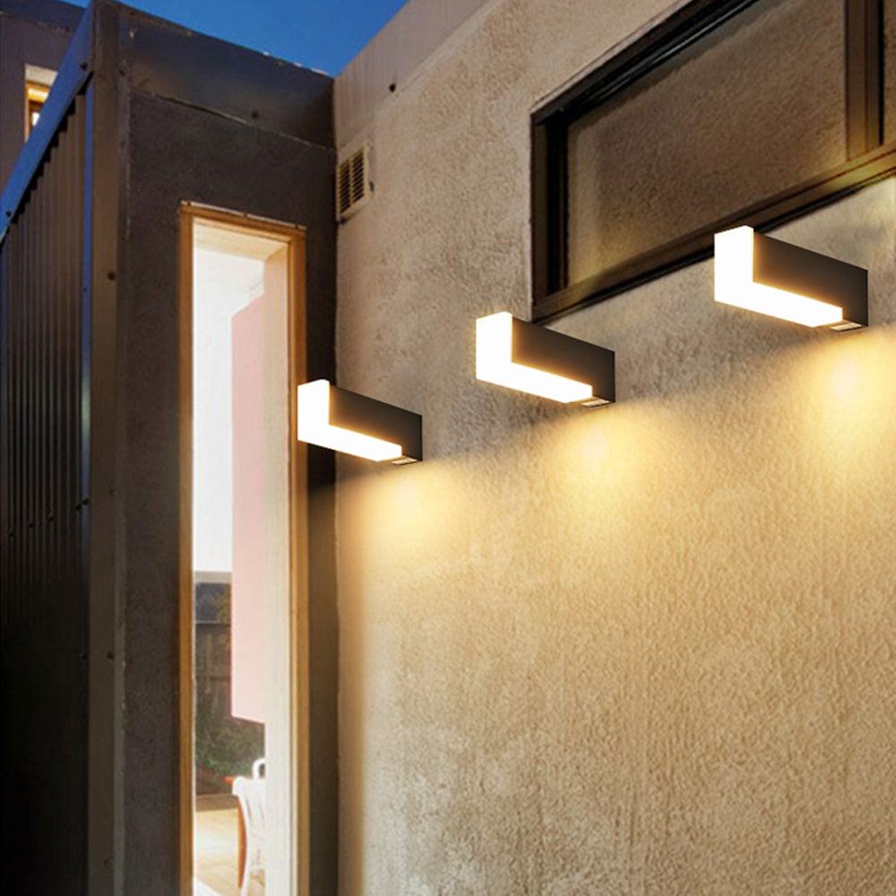 Orr Modern Geometric Acrylic Outdoor Wall Lamp, Black