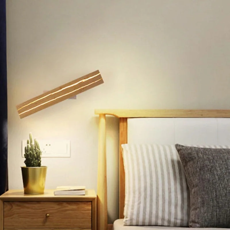 Led Rotatable Wood  Wall Lamp