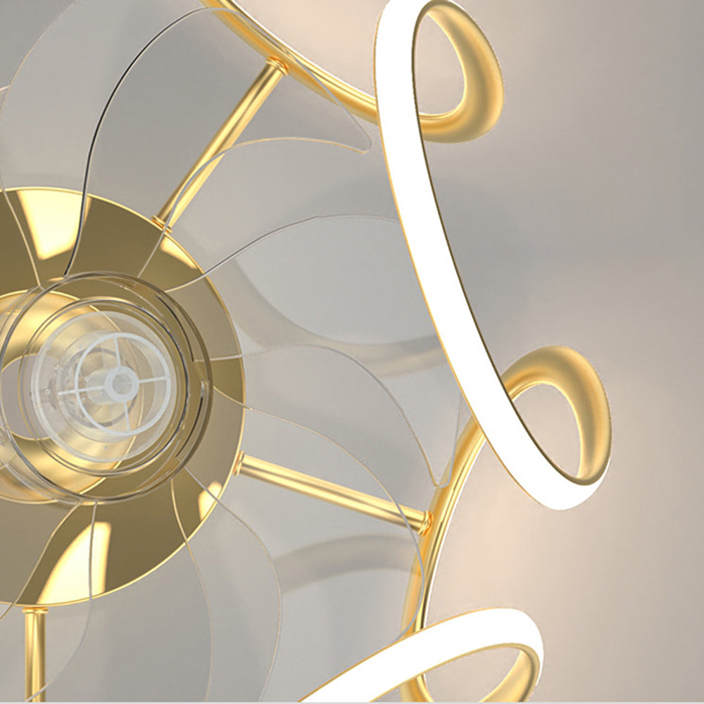 Lacey Gold Flush Mount Ceiling Fan with Light, 20''