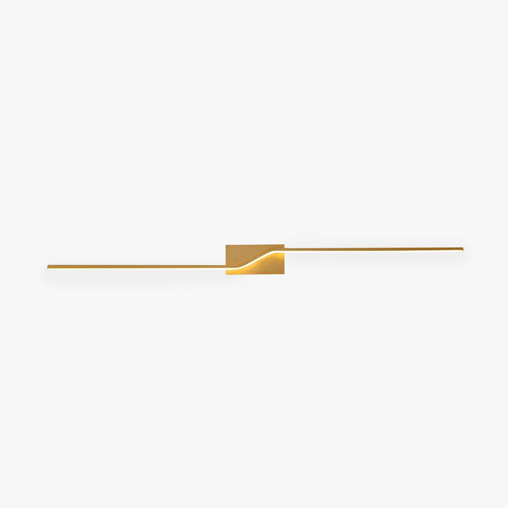 Leigh Luxury Curved Linear Metal Wall Lamp, Gold