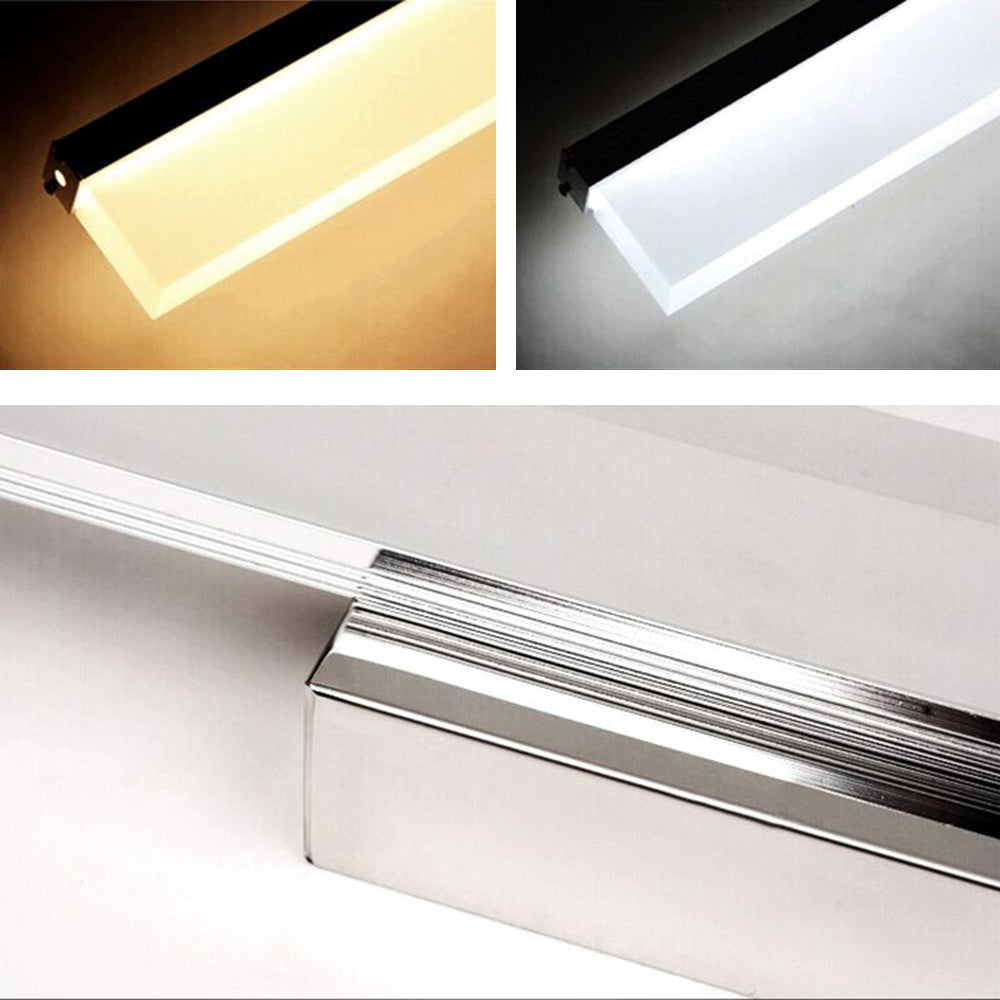 Leigh Modern Rectangular Metal/Arcylic Mirror Front Vanity Wall Lamp, Silver