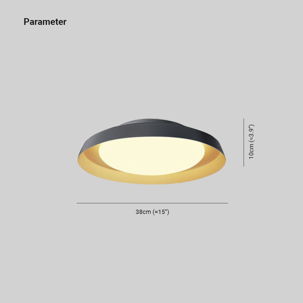 Carins Flush Mount Ceiling Light Round Retro, Metal/Acrylic, White/Black, Bedroom