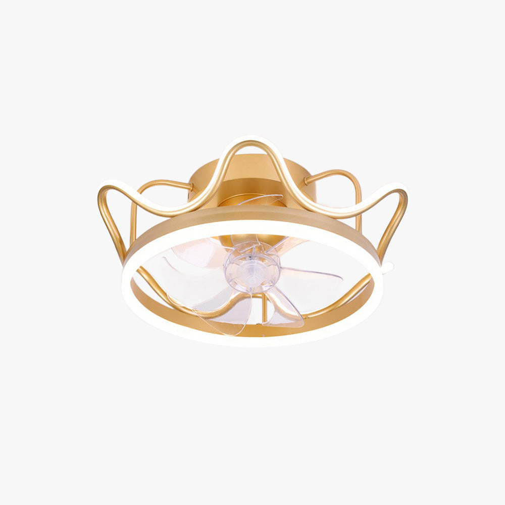 Kelley Crown Flush Mount Ceiling Fan with Light, 19.7''
