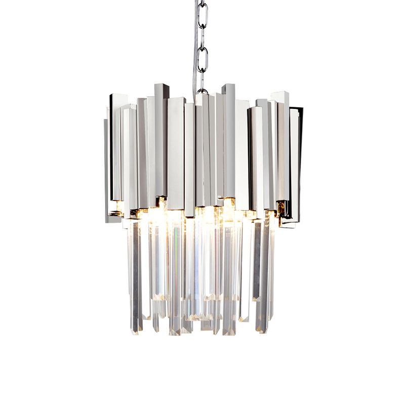 Kristy Modern Crystal Pendant Light, Gold & Chrome