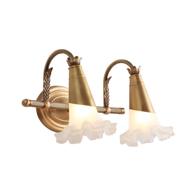 Félicie Nordique Retro Flower Metal/Glass Wall Lamp, Gold