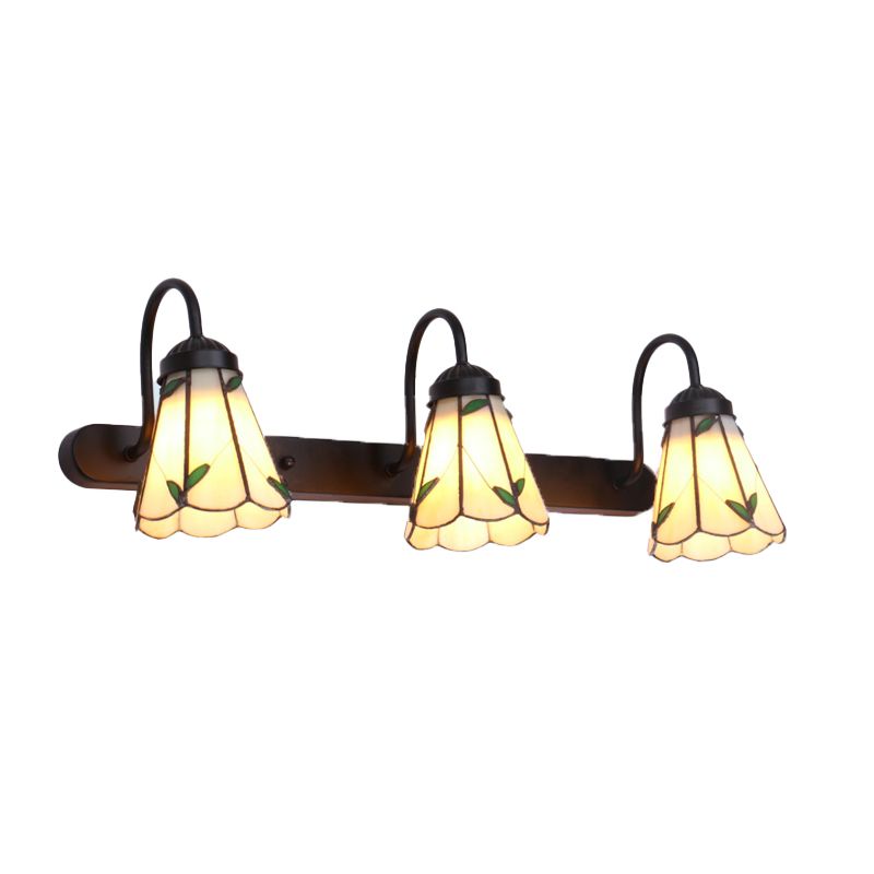 Baxter Vintage Flower Shaped Metal&Glass Bedroom Wall Lamps, Black/White/Blue