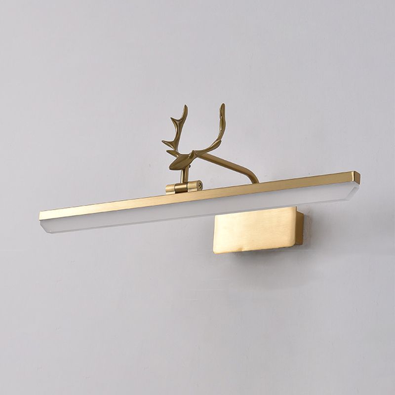 Edge Vintage Antlers Mirror Front Vanity Metal LED Wall Lamp