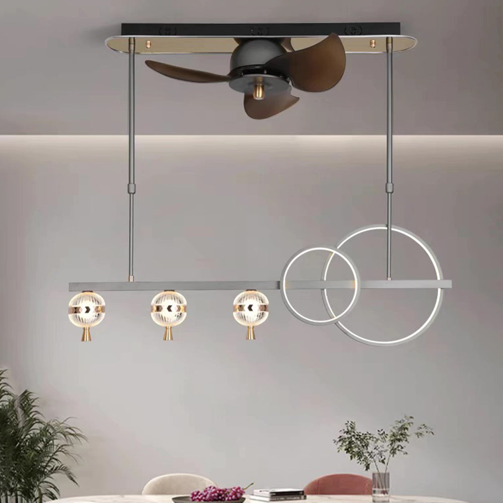 Madina Ceiling Fan with Light, Aluminium & Metal，43''