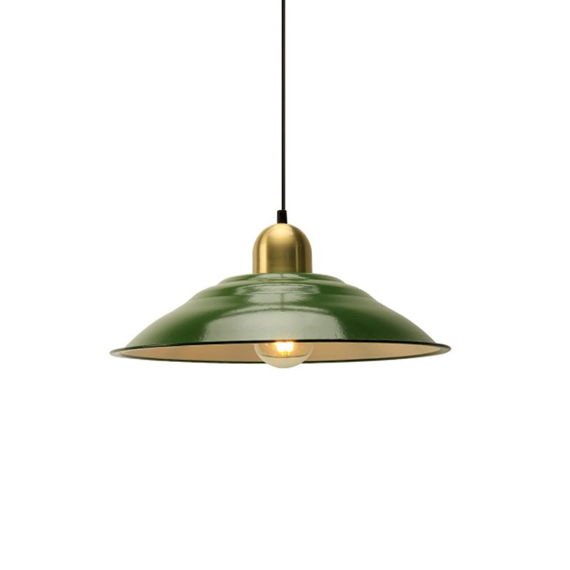 Cairns Vintage Metal Arched Pendant Light, Green