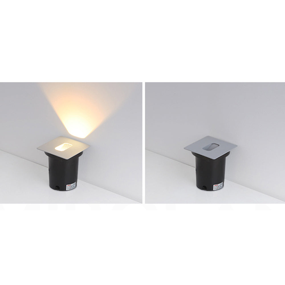 Orr Modern Metal Square/Circular Outdoor Deck/Step Light, Black