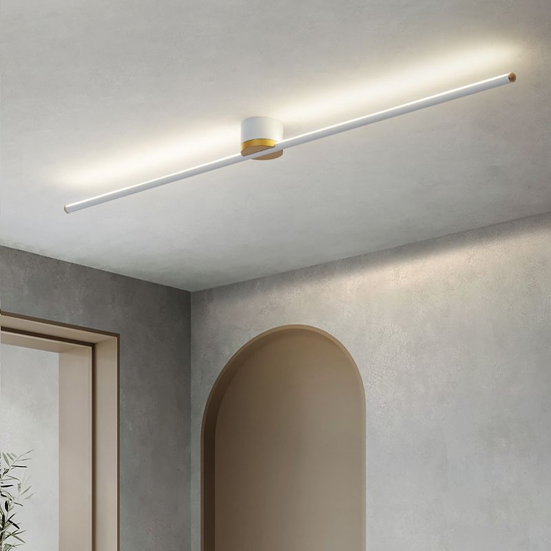 Edge Linear Flush Mount Ceiling Light, Black/White