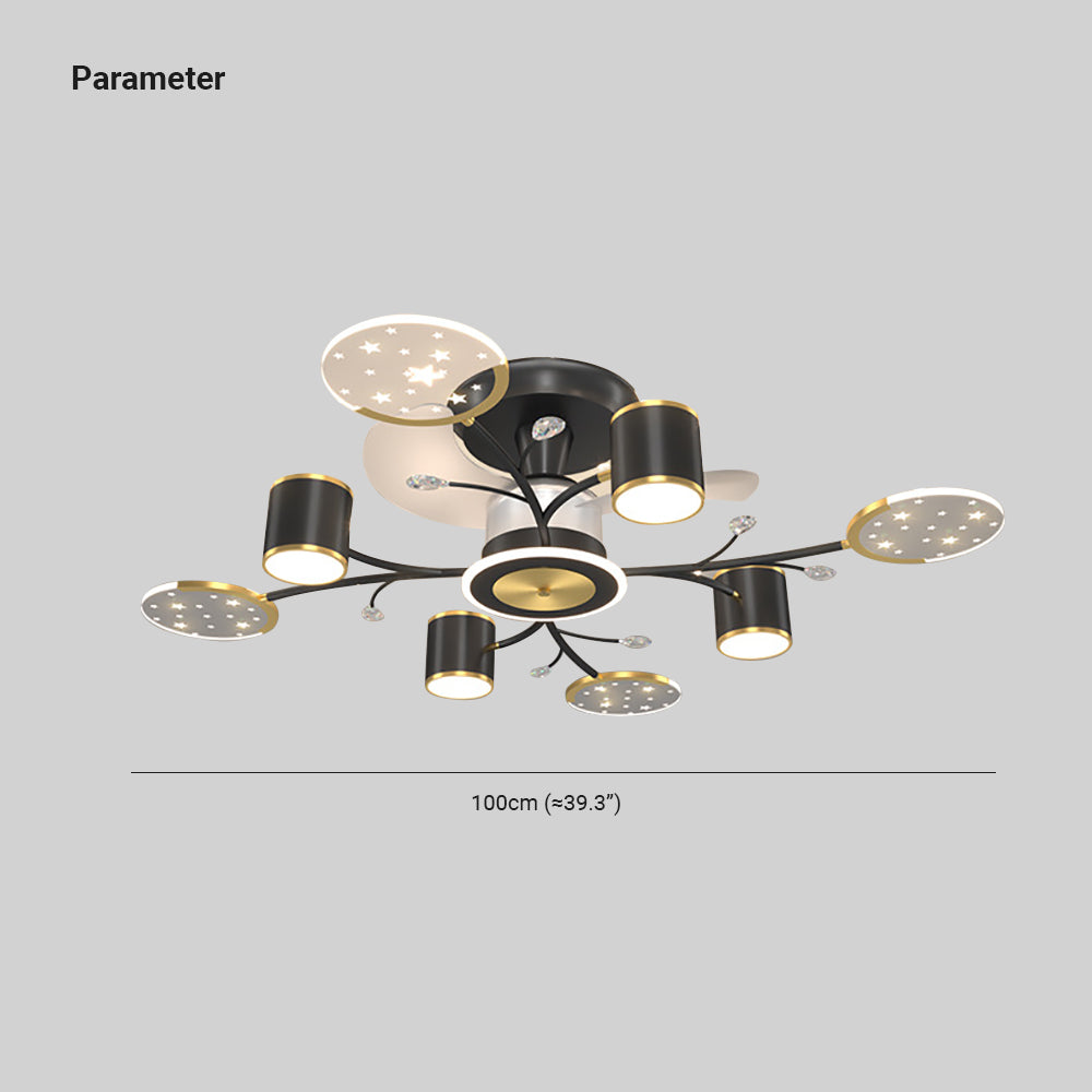 Madina Ceiling Fan with Light, 6/8/10/12 Heads, 39.3''