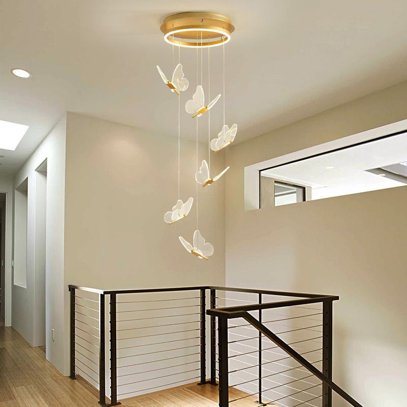 Olivia Pendant Light Butterfly Modern Luxury, Metal/Acrylic, Gold, Corridor