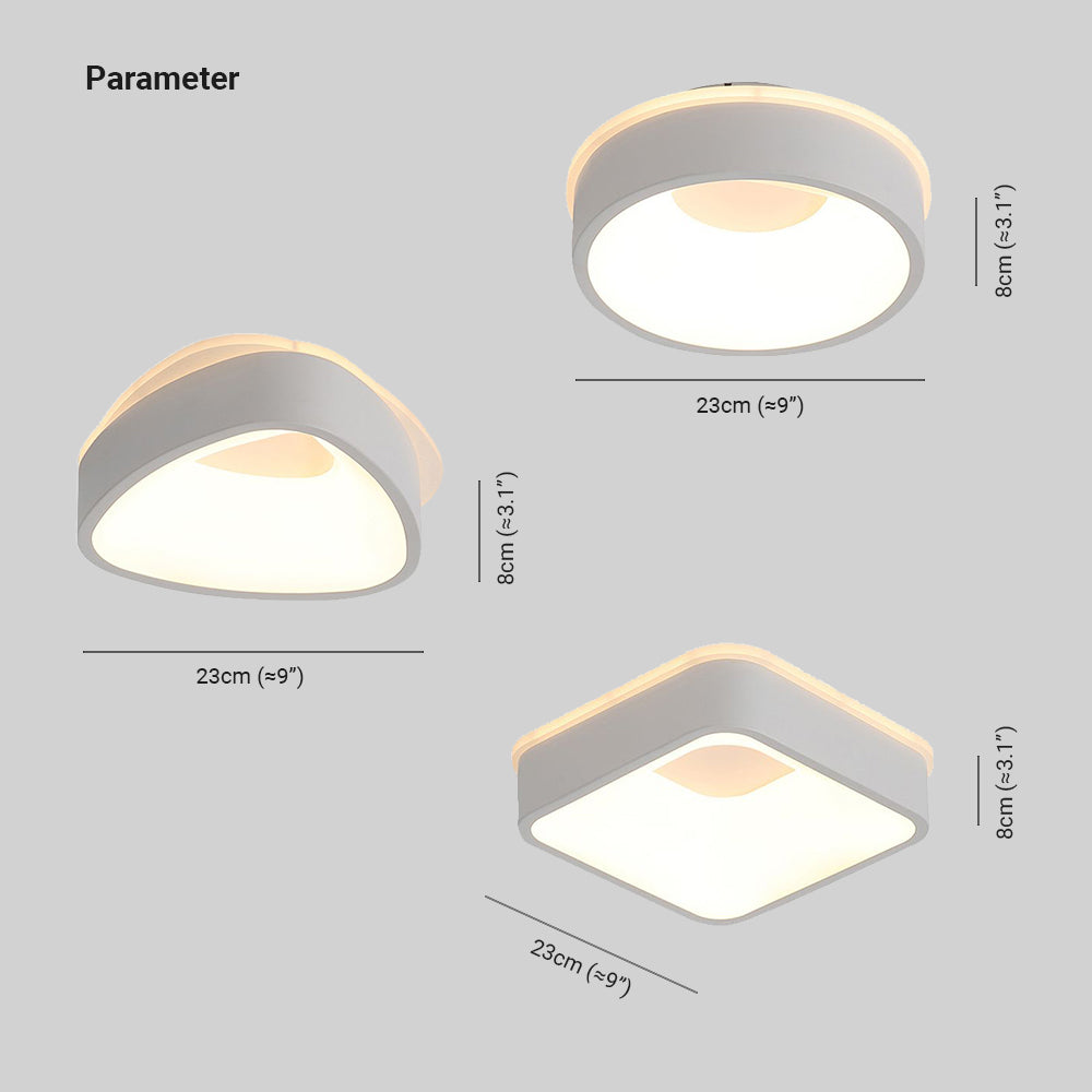 Quinn Minimalist Hollow LED Flush Mount Ceiling Light, Round/Square