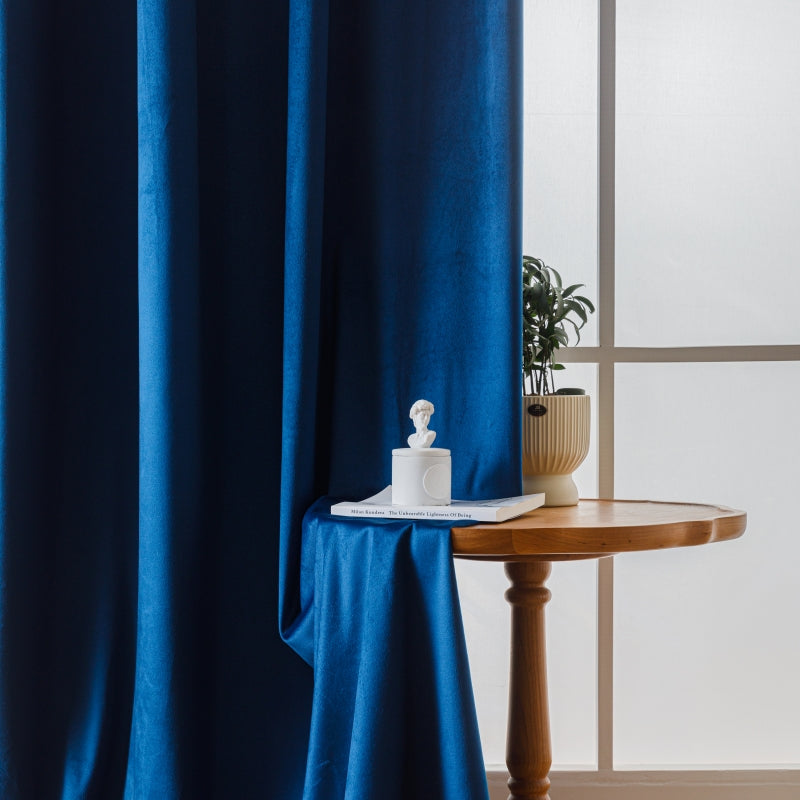 Modern Solid Blackout Flannel 63/84/95 Inches Long Curtains, 5 Colors