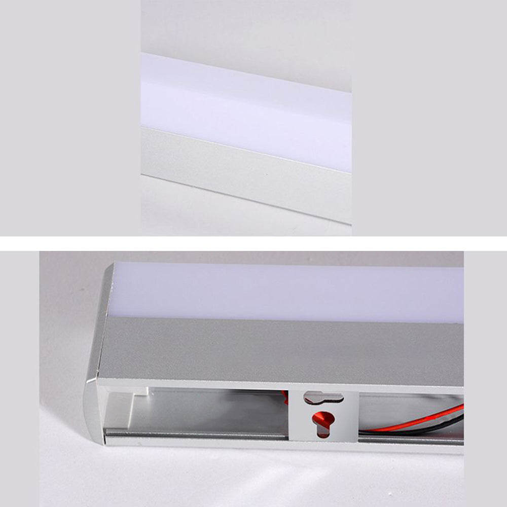 Leigh Modern Rectangular Acrylic Mirror Front Vanity Wall Lamp, White
