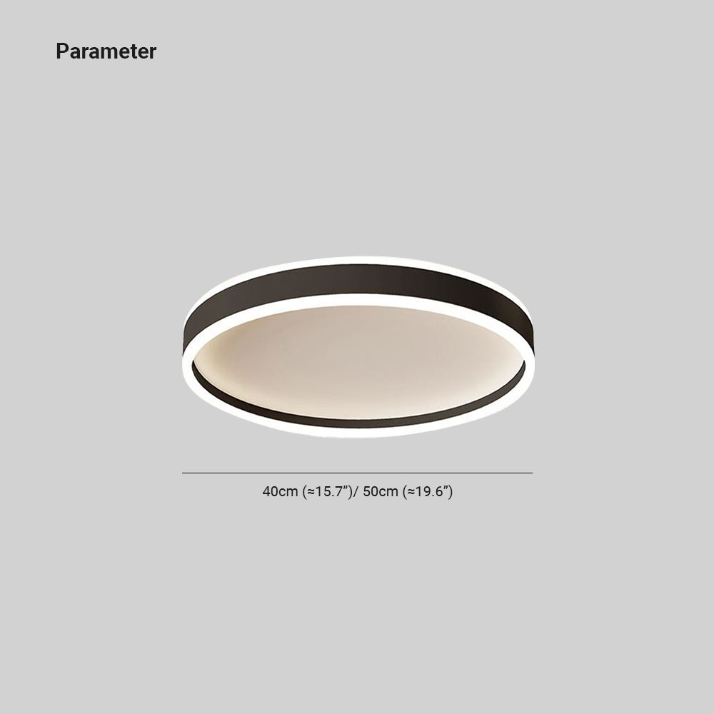 Quinn Modern Round Led Metal Flush Mount Ceiling Light, White/Black