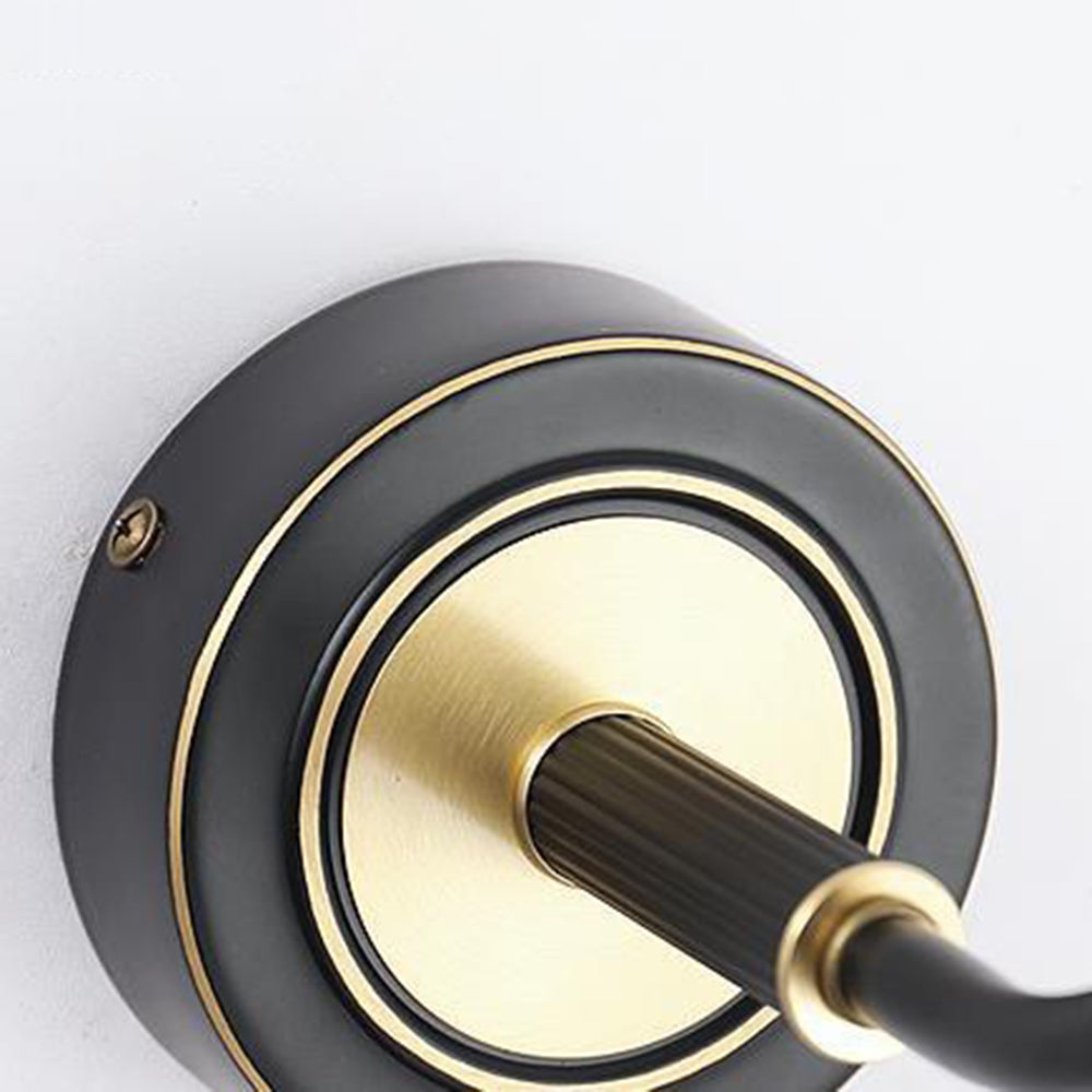 Leigh Decorative Deer Mirror Front Vanity Wall Lamp, Black/Gold