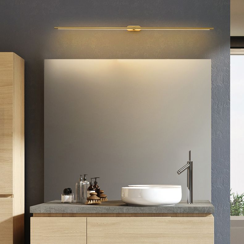 Leigh Minimalist Linear Metal/Acrylic Wall Lamp, White/Black/Gold