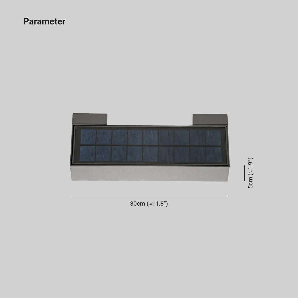 Orr  Modern Metal/Acrylic Solar Waterproof Outdoor Wall Lamp, Black