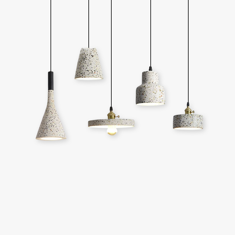 Zaid Modern Metal/Stone Pendant Light, 5 Style