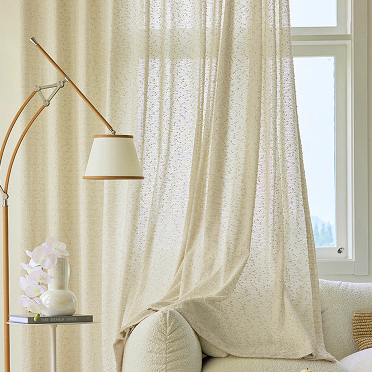 French Luxury Romantic Dream Curtain, White/Grey/Beige/Green