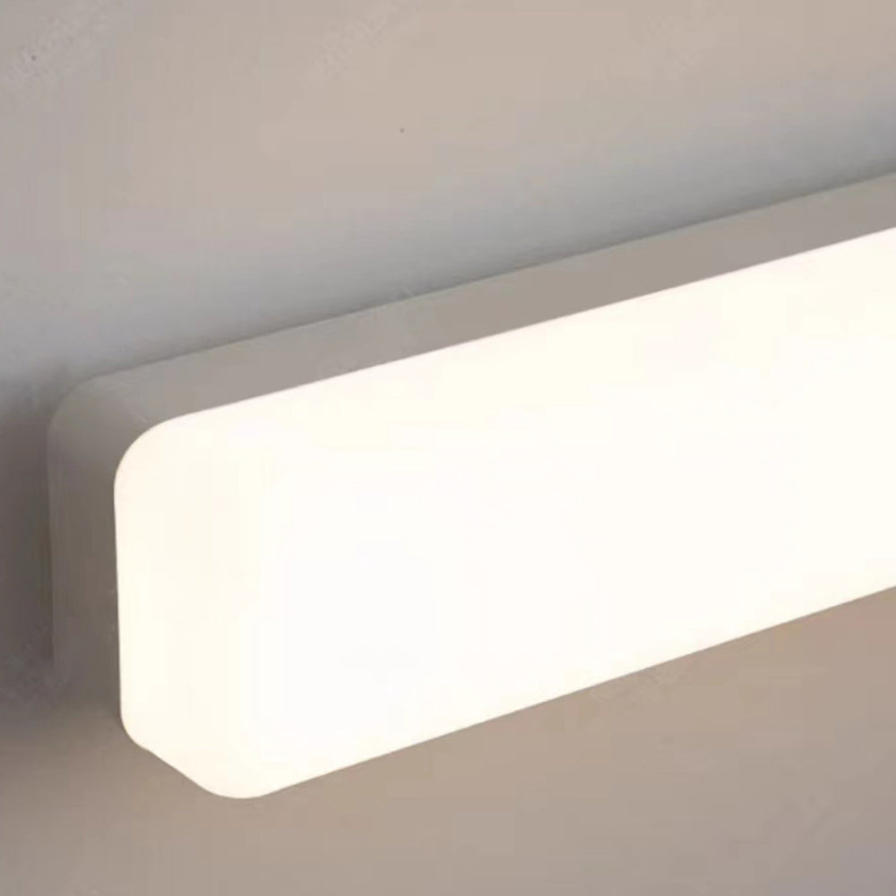 Edge Simple White Bar Mirror Front Vanity Wall Lamp, Acrylic
