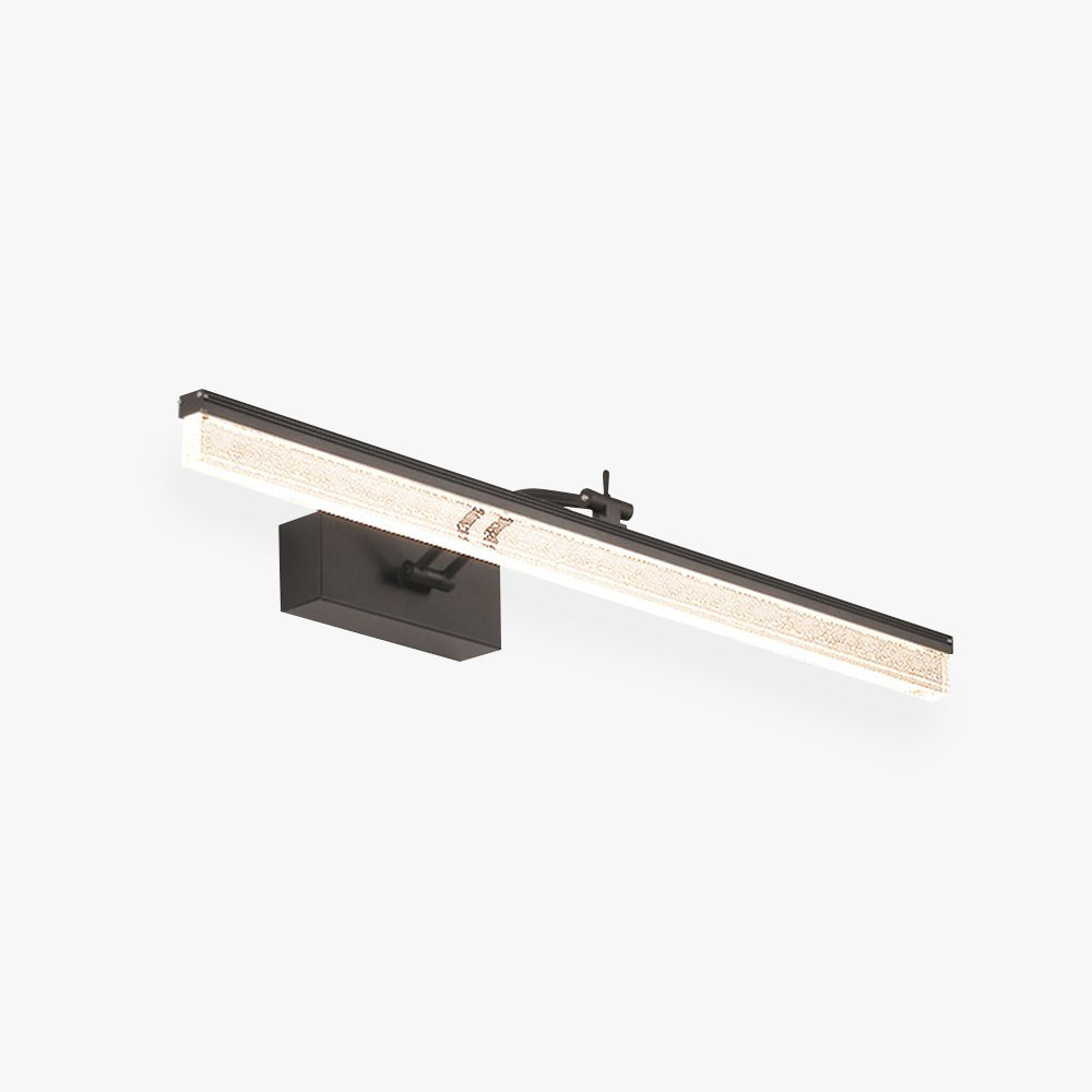 Edge Minimalist Linear Metal/Acrylic Mirror Front Vanity Wall Lamp, Black/White/Silver