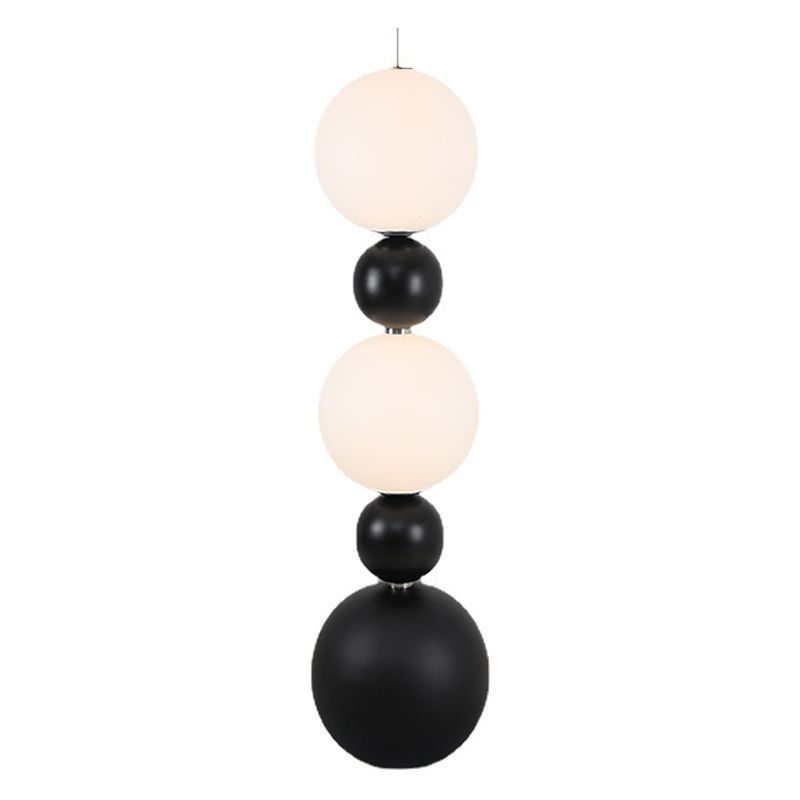 Valentina Modern Ball-shaped Resin Glass Floor Lamp,Black /White