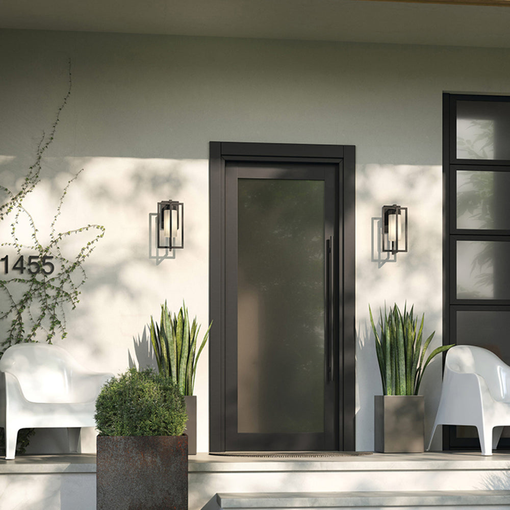 Orr Designer Rectangular Metal Outdoor Wall Lamp, Black