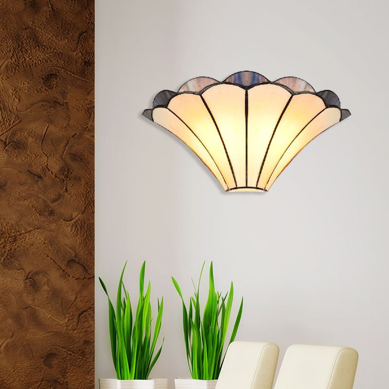 Alessio Decorative Flower Glass Wall Lamp, Beige