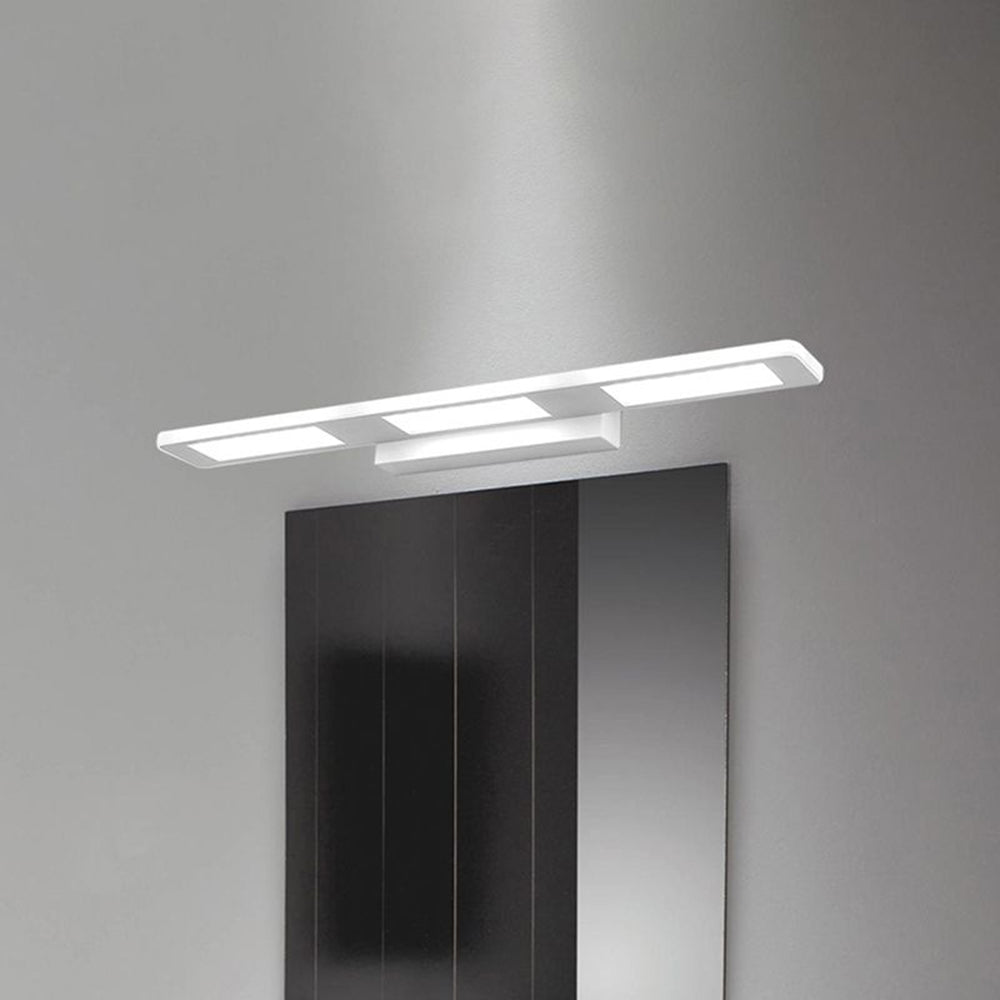 Leigh Modern Rectangular Metal/Acrylic Wall Lamp, White, Bathroom