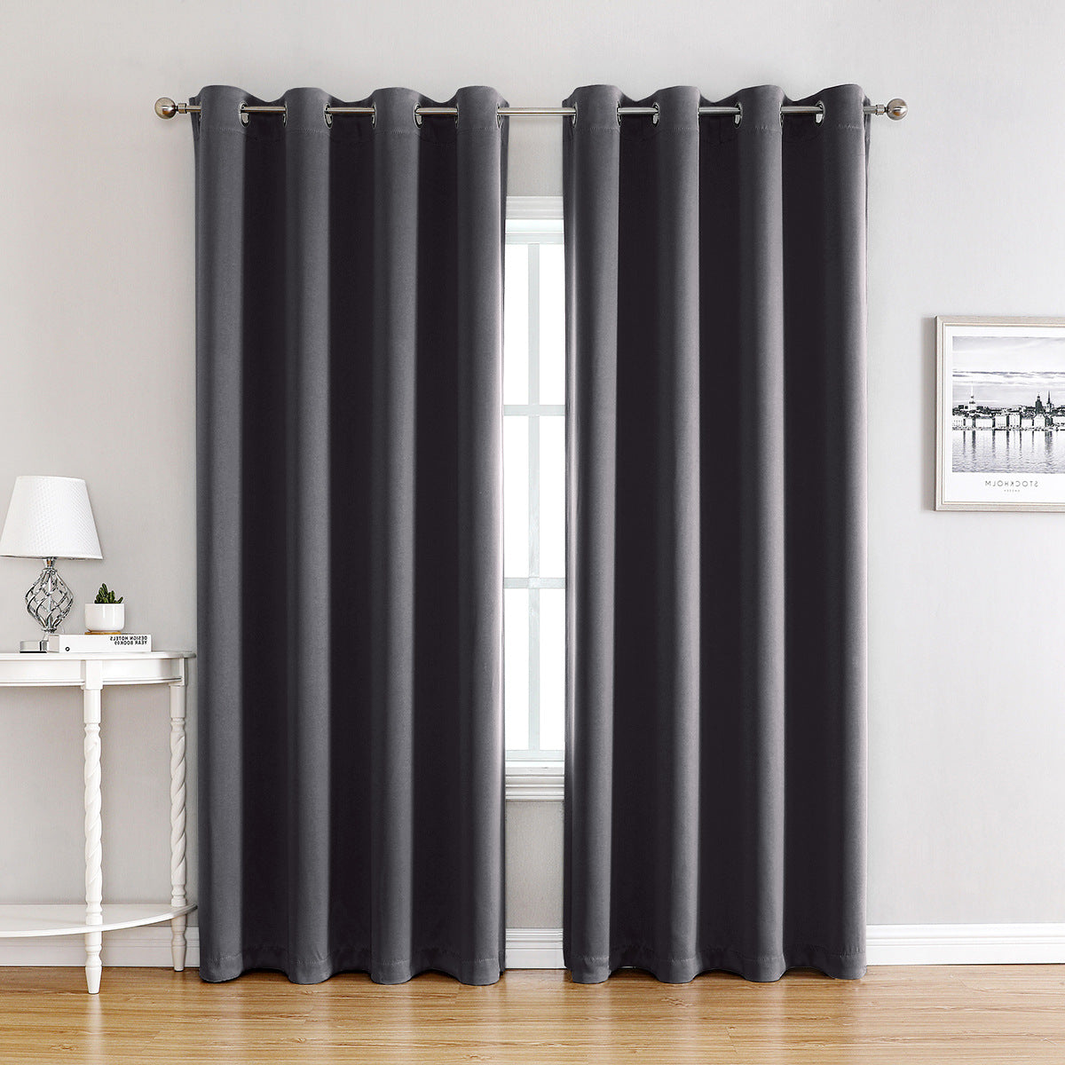 Modern Solid Color Simple Polyester Blackout Curtain