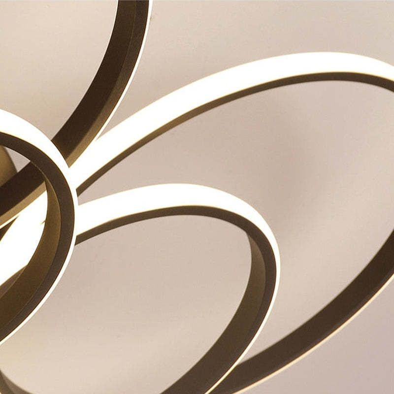 Lacey LED Ceiling Light Circle Ring, Black & White