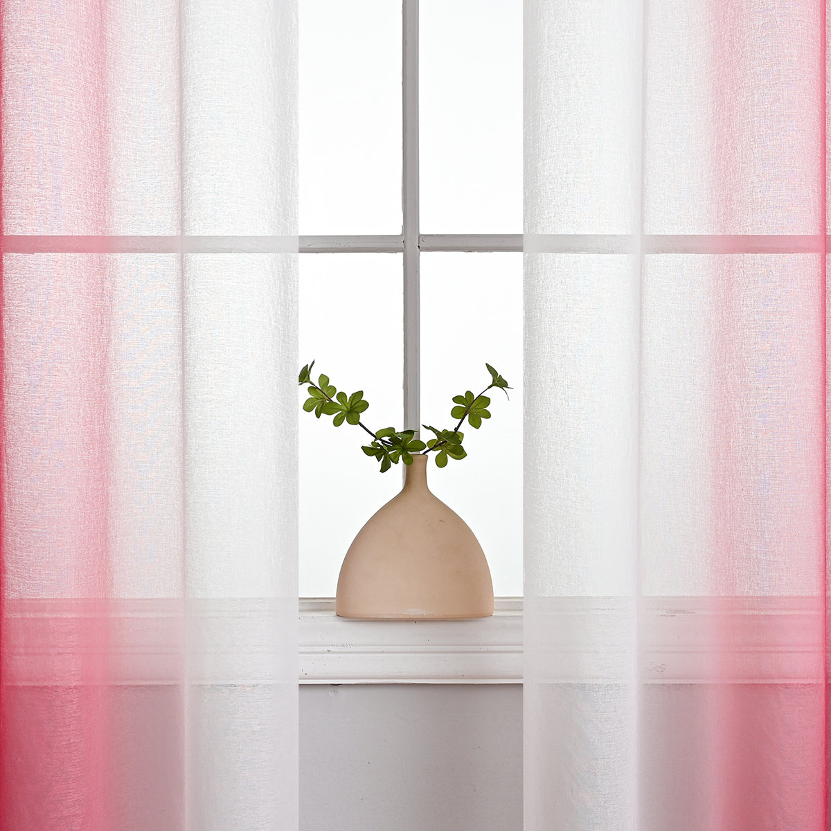 Modern Two Tone Polyester Sheer Curtain, 5 Colors
