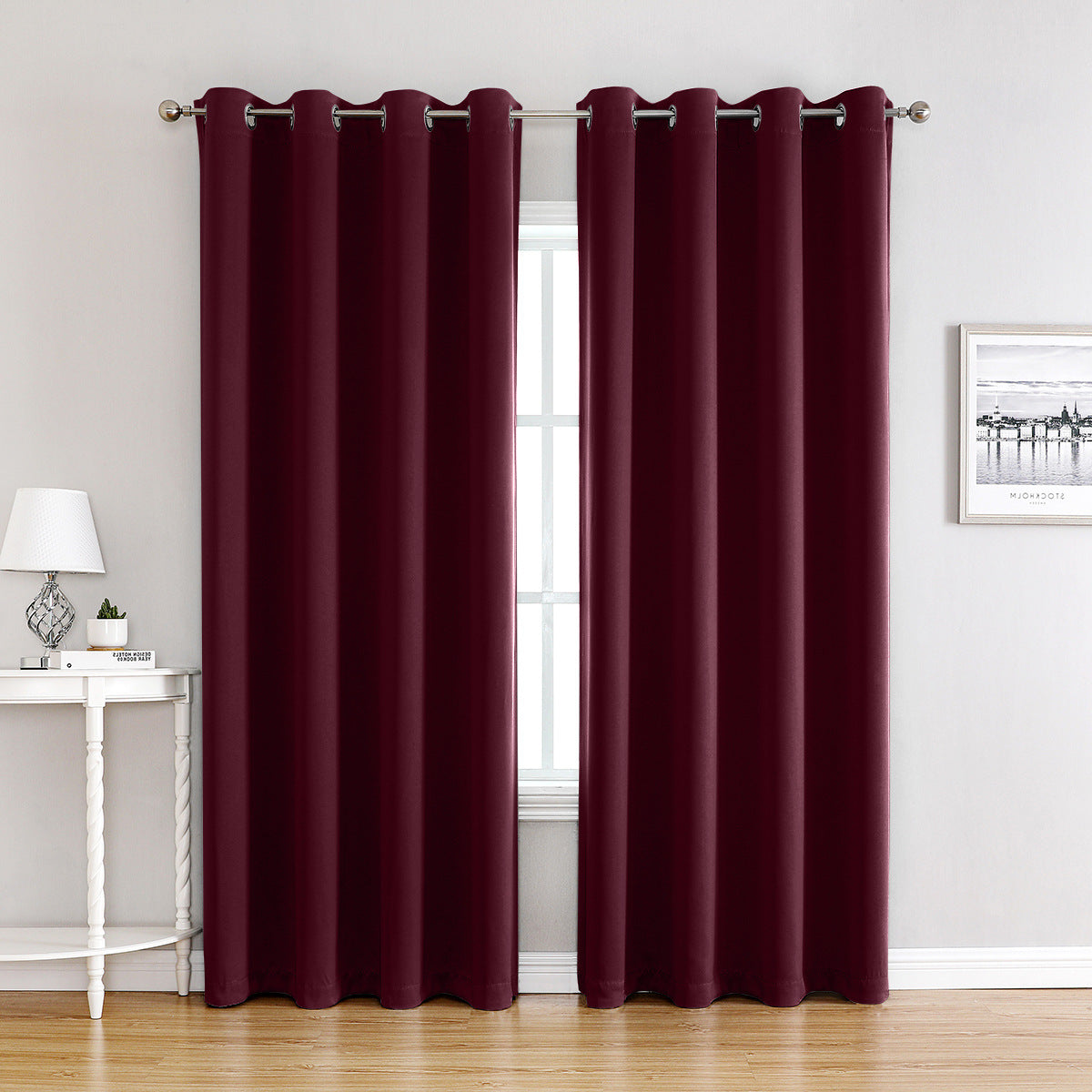 Modern Solid Color Simple Polyester Blackout Curtain