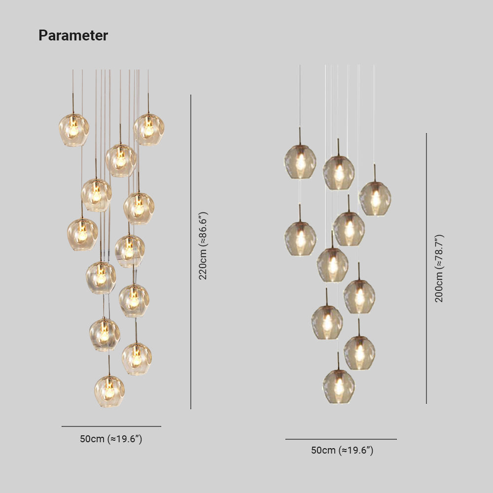 Hailie Modern Ball Glass Chandelier, Gold