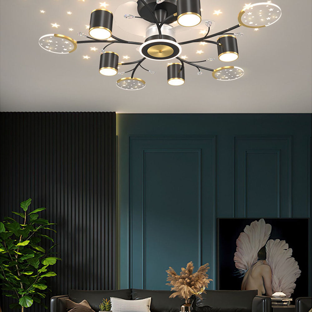 Madina Ceiling Fan with Light, 6/8/10/12 Heads, 39.3''